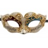 Maschera Veneziana in Plastica Cracle' con Dec.Rosse e Azzurre su Carton di Carnival-Toys