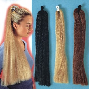 6 Treccine con Clip Col.Ass. L.Cm.35 Ca. in Busta su Cartoncino di Carnival-Toys