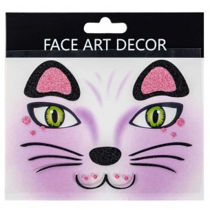 Cartella Tatuaggio Viso Gattino in Busta su Cartoncino di Carnival-Toys