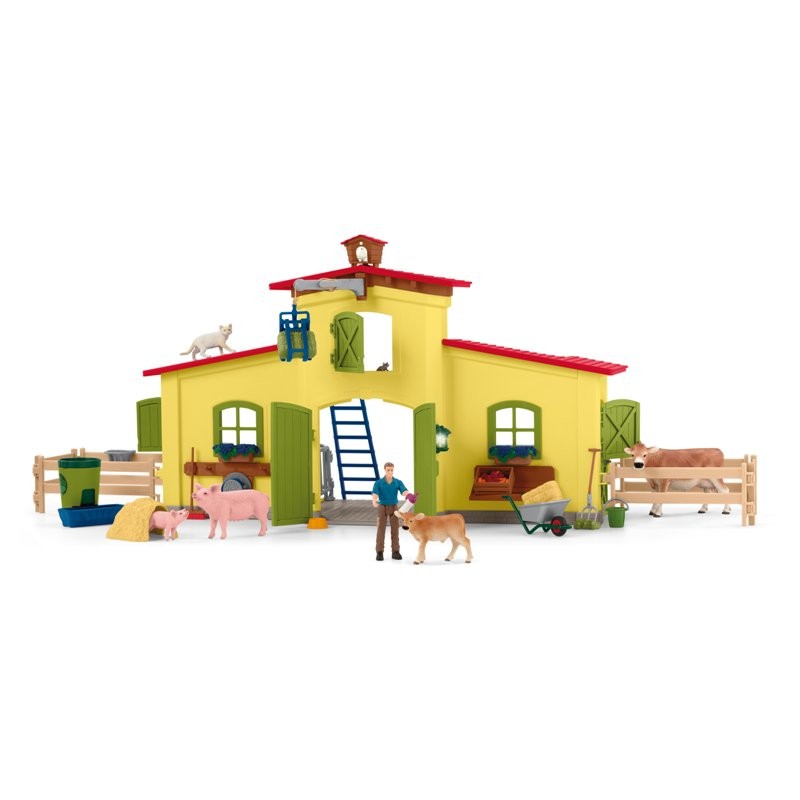 Grande Stalla con Animali e Accessori (Farm World) di Schleich