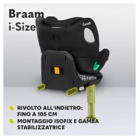 Car Seat Braam 40-150cm (Lo-Braam-I-Size-Black-Carbon) di Lionelo Seggiolini Auto