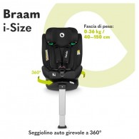 Car Seat Braam 40-150cm (Lo-Braam-I-Size-Black-Carbon) di Lionelo Seggiolini Auto
