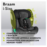 Car Seat Braam 40-150cm (Lo-Braam-I-Size-Black-Carbon) di Lionelo Seggiolini Auto