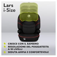 Car Seats 100-150cm (Lo-Lars-I-Size-Sporty-Black-Red) di Lionelo Seggiolini Auto
