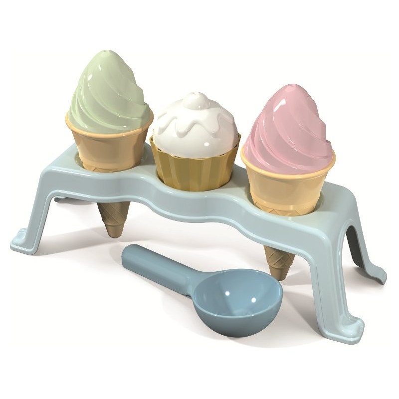 Set 2 Coni Gelato + Cup Cake con Support di Androni