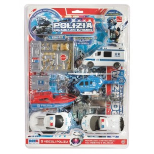 Set 5 Veicoli Polizia Retrocarica e Acc. di Ronchi Supertoys