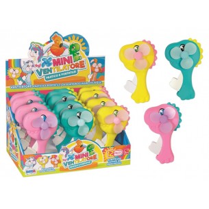 Mini Ventilatore Dinosauro 3 Colori Ass. in Display 12 Pz di Ronchi Supertoys