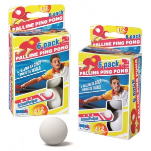 Set 6 Palline Ping Pong Bianche/Arancio di Ronchi Supertoys