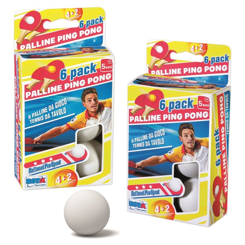 Set 6 Palline Ping Pong Bianche/Arancio di Ronchi Supertoys