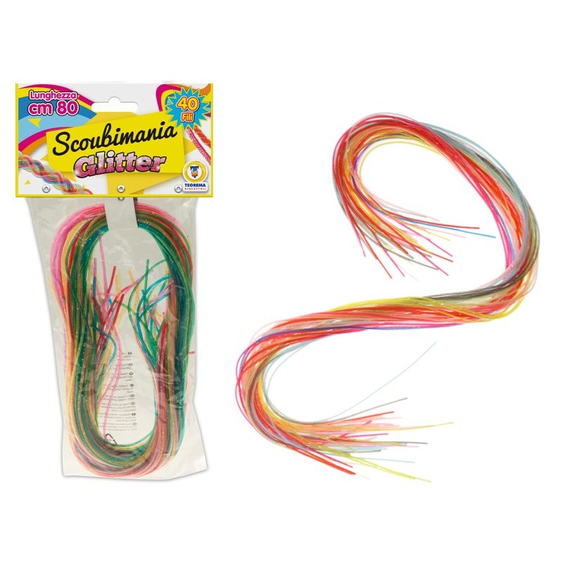 Scoubidou Mania Glitter 40 Pz 80 Cm 1,8mm di Teorema