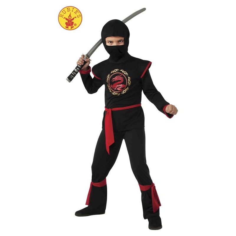 Costume Dragon Ninja Nero 5-6 Anni / 110-116cm di Rubie'S Costume Company