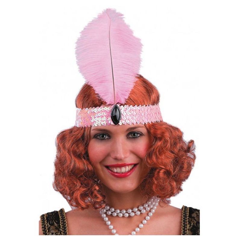 Fascia Charleston Rosa in Paillettes in Busta con Cavallotto di Carnival-Toys