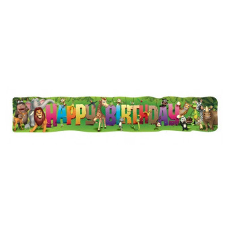 Festone Happy Birthday Savana L.Cm.138x24,5 in Busta C/Cav. di Carnival-Toys