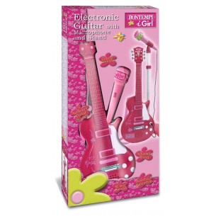 Chitarra Rock con Microfono da Palco. (Pink)-Gibson Style- di Bontempi