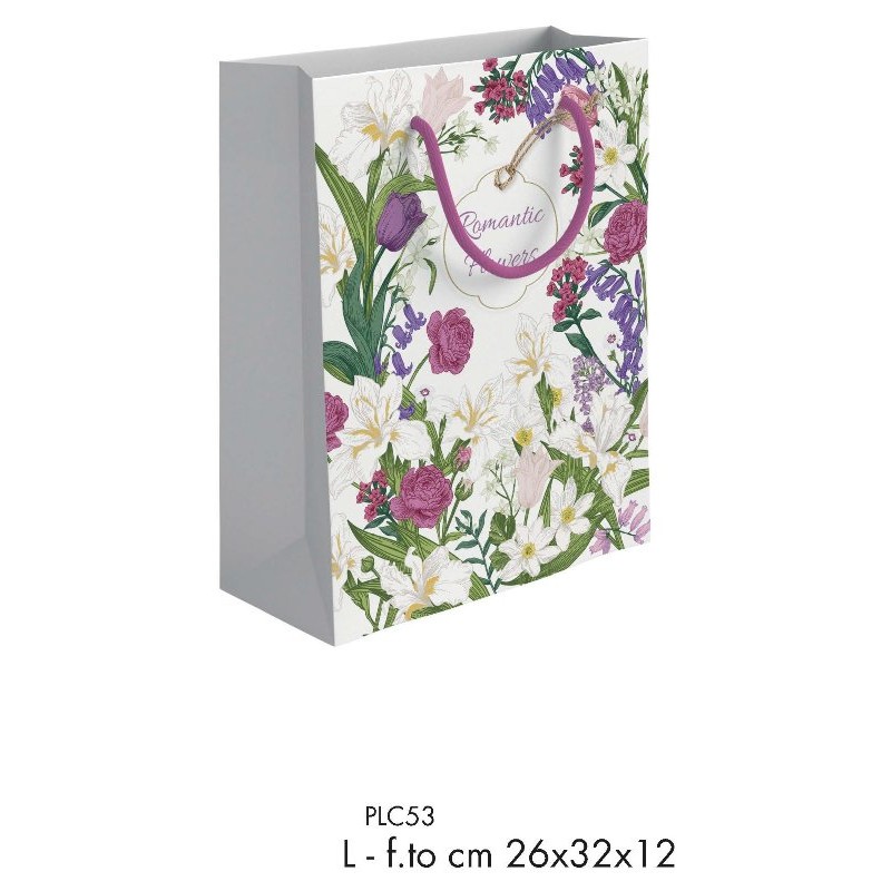 Shopper Romantic Flowers F.To 26x32+12 L di Marpimar