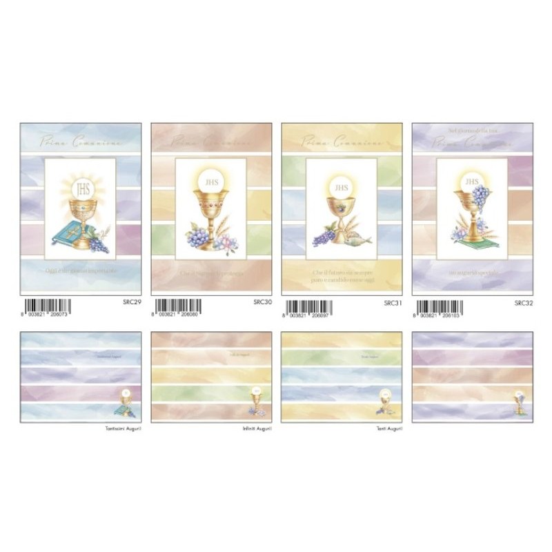 12 Bigl.Comunione C/Foil Oro di Marpimar