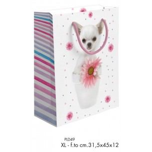 Shopper Cane Bianco F.To 31,5x45+12 Xl di Marpimar