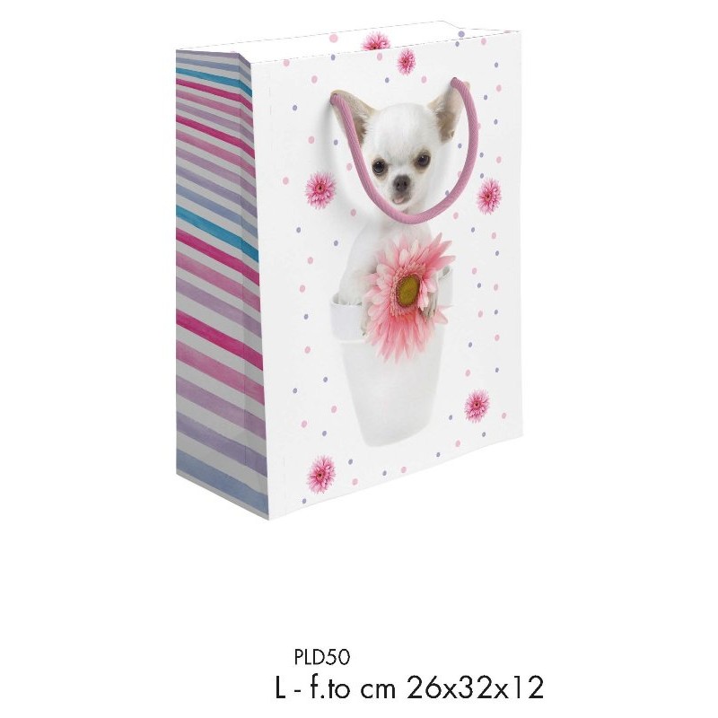 Shopper Cane Bianco F.To 26x32+12 L di Marpimar