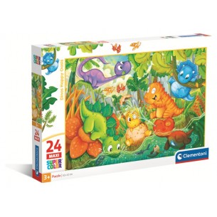 Maxipuzzle 24 Pz Dinos Happy Oasis di Clem-29 Puzzle Maxi 24 Pz