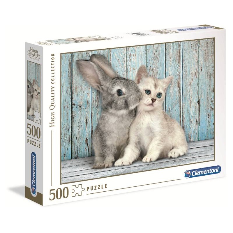 Puzzle 500 Cat & Bunny di Clem-44 Puzzle 500 Pz