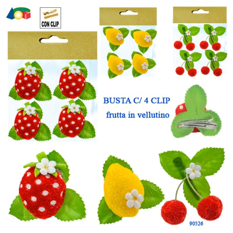 Busta 4 Clip Frutta ( Cilieg./Limone/Fragola) di Givi, Ginocchio