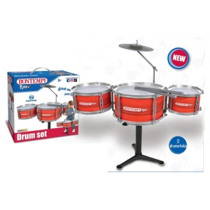 Drum Set con 3 Tamburi e Piatti di Bontempi