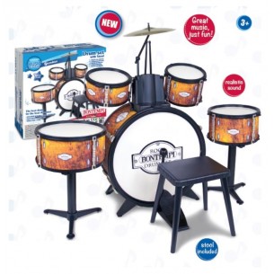 Batteria Classica 6 Elementi, con Sgabello e 2 Bacchette di Bontempi