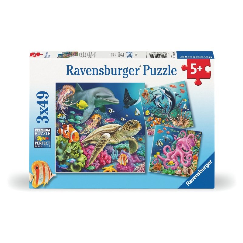 Puzzle 3x49 Meraviglie Sottomarine 3 X 49 Pz di Ravensburger Puzzle 3x49 Pz