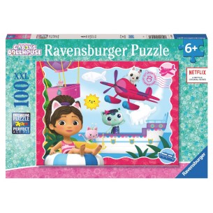 Puzzle 100 Gabby'S Dollhouse Xxl 100 Pz di Ravensburger Puzzle 100 Pezzi Xxl