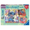 Puzzle 3x49 Disney Stitch 3 X 49 Pz di Ravensburger Puzzle 3x49 Pz