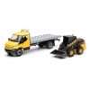 1/36 Iveco Daily Roll-Off With New Holland Farm Tractor T6, Skid Streer L228,B110c di New-Ray