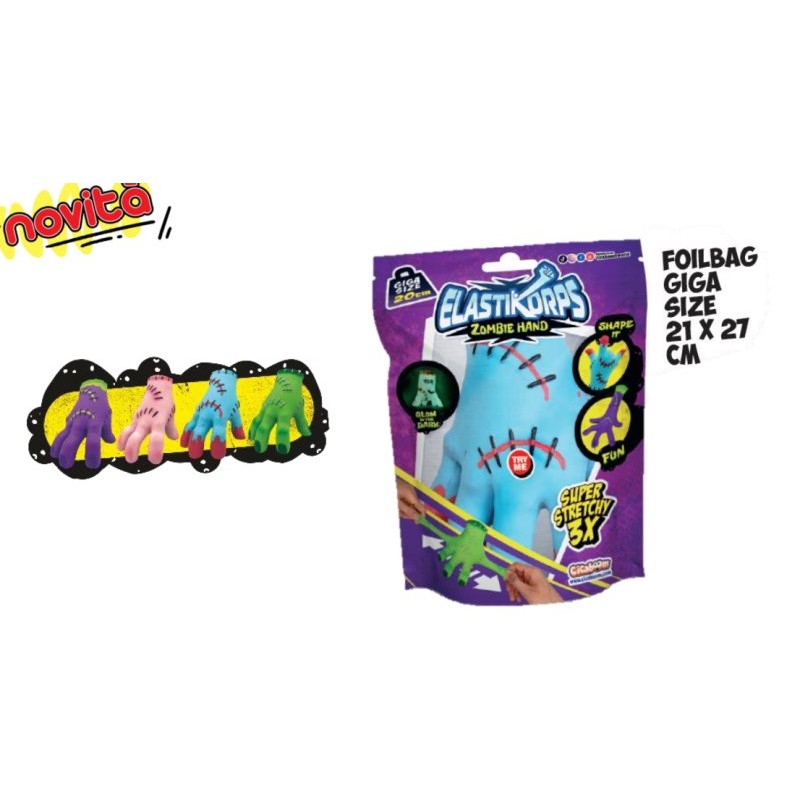 Disp.2 Giga Size Zombie Hand in Flowpack di Sbabam