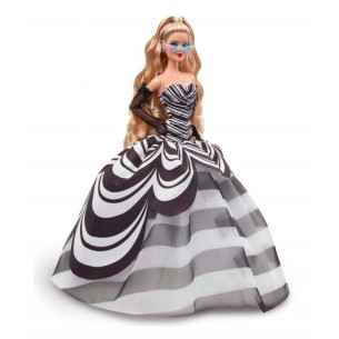 Barbie Fashionista Mattel Y7632 Con Abito Da Sera Rosso - Bambola Glamour Con Gioielli E Pochette - 3+ Anni