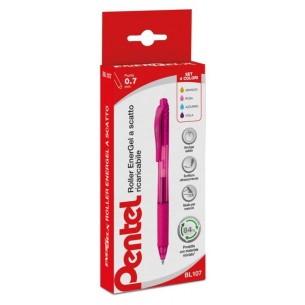 Conf 4 Energel Bl107x Ass.Ta (1x Arancio Rosa Azzurro Viola) di Pentel Ital. Spa