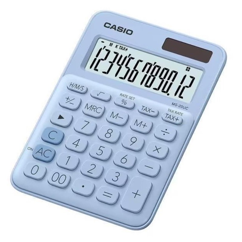 Calcolatrice Tavolo Casio 12 Cifre Azzurro Pastello