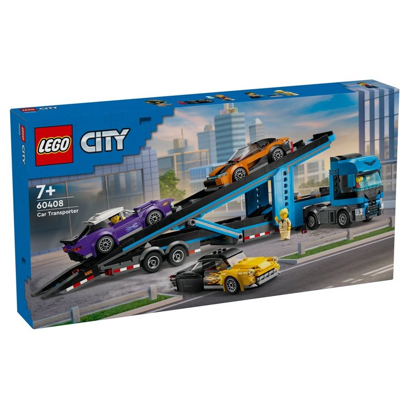Camion Trasportatore con Auto Sportive di Lego