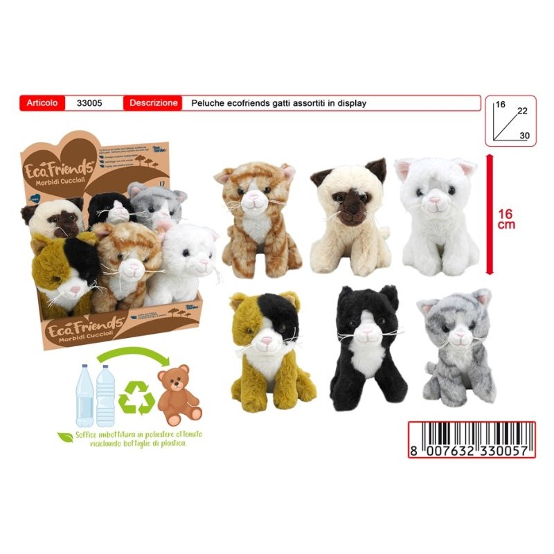 Cuoricini Gatti 16cm in Display di Toys-Garden