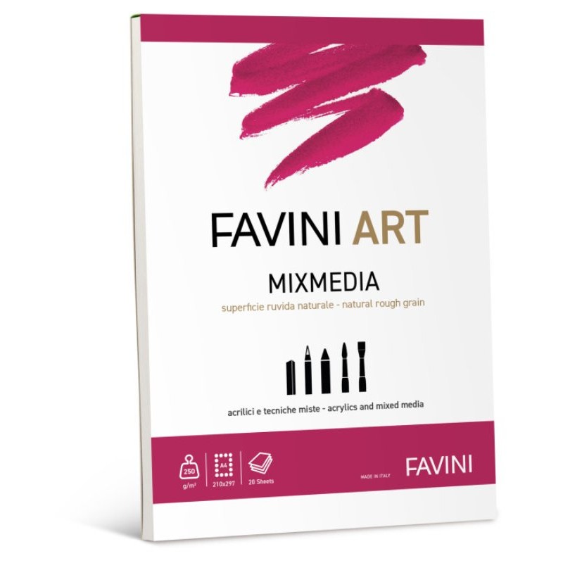Blocco Art Mixmedia A4 250gr Collato di Favini
