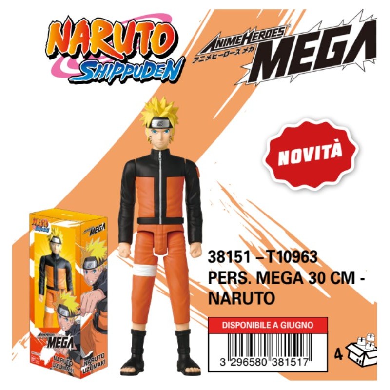 Pers. Mega 30 Cm - Naruto di Bandai Anime Heroes