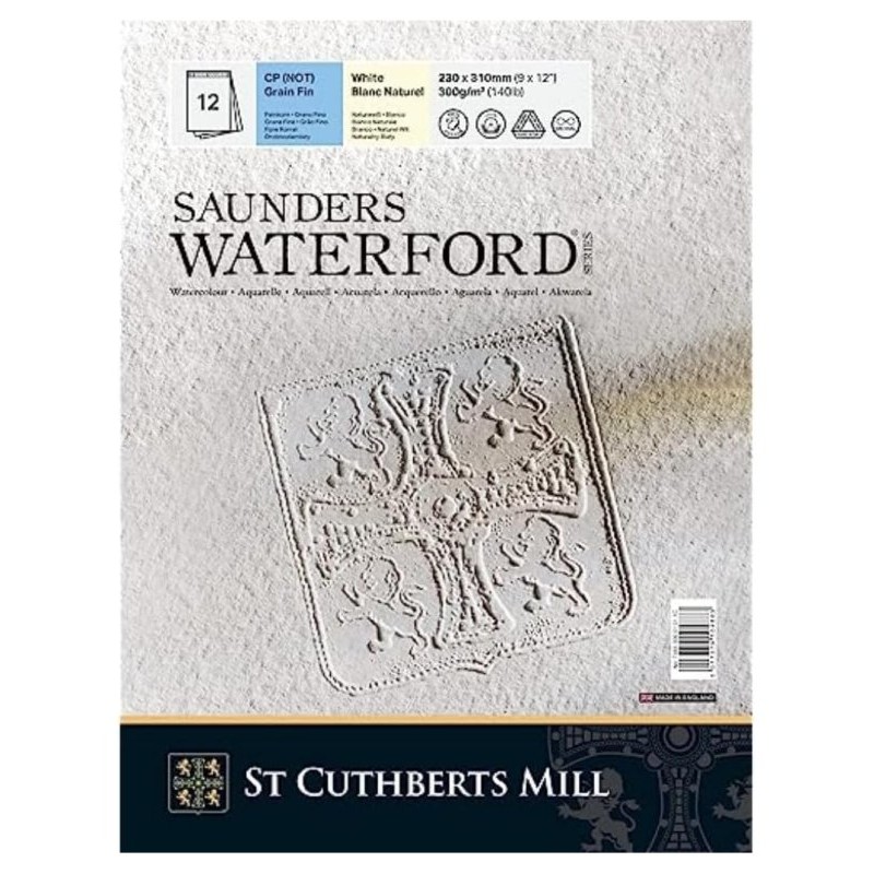 Album Acquerello 12 Fogli Saunders St Cuthberts Mill Misura 23x31cm 300g/M2 a Grana Fine di Fila