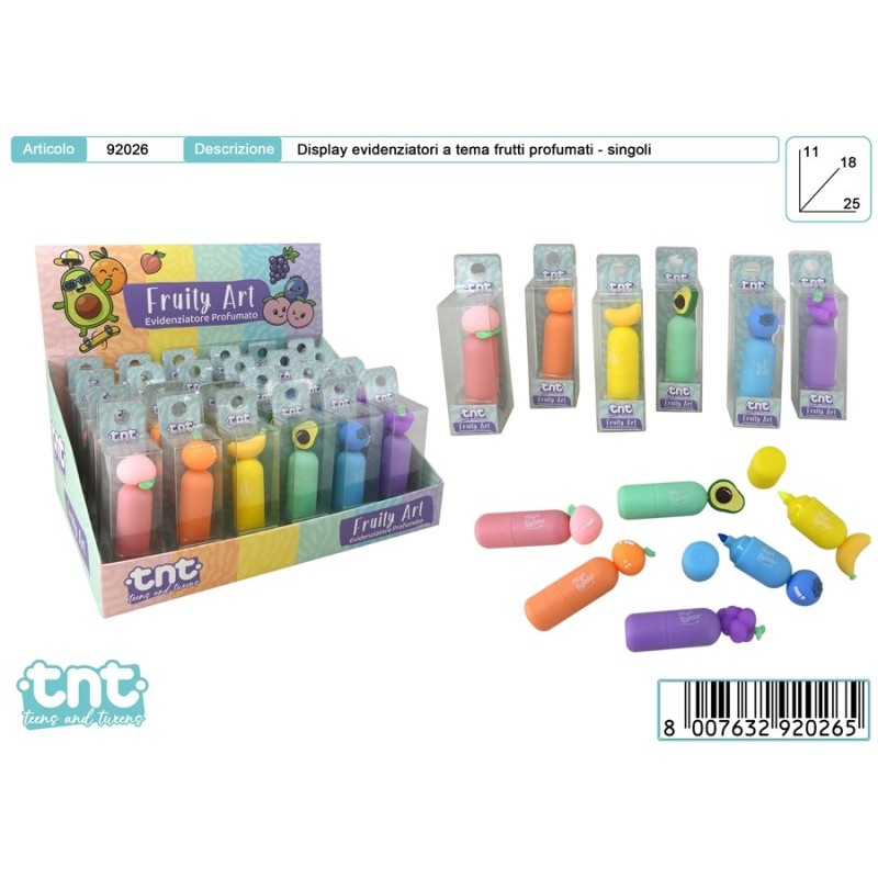 Tnt Fruity Art Evidenziatore Frutta 7cm Disp 24pz di Toys-Garden