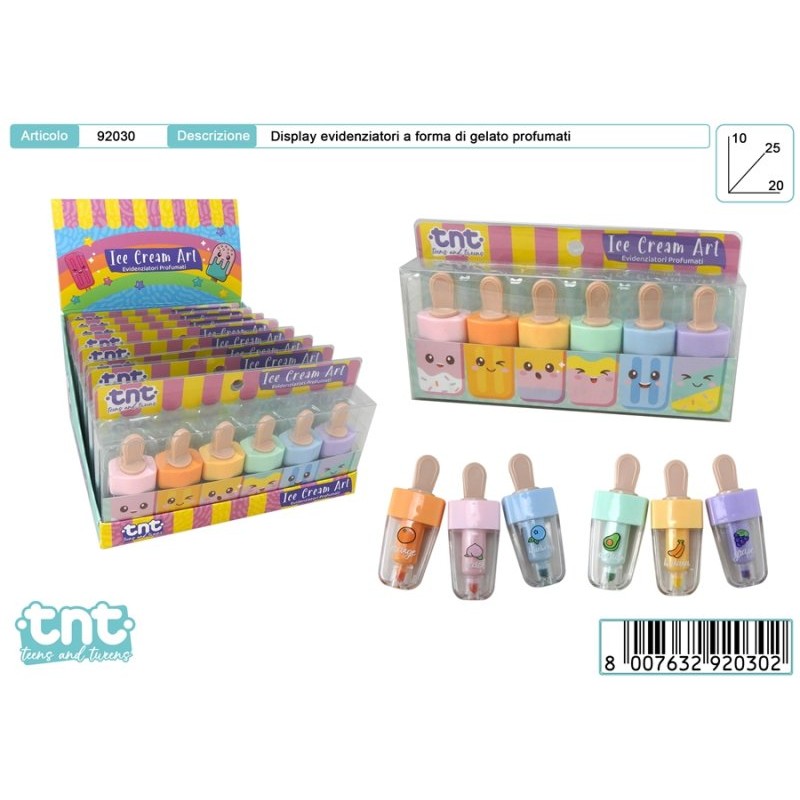 Tnt Icecream Art Pack Evidenziatori 8cm Disp 8pz di Toys-Garden