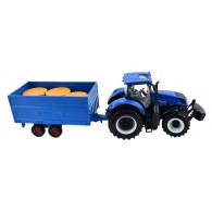 1/32 Farm Tractor W/ Trailer - Nf 17.315hd W/ Hay Trailer Blue di Bburago