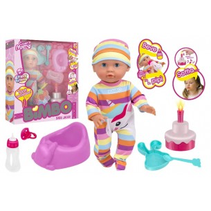 Bambola Beve/Bagna Cm 35 C/Torta B/O C/4 Acc di Globo