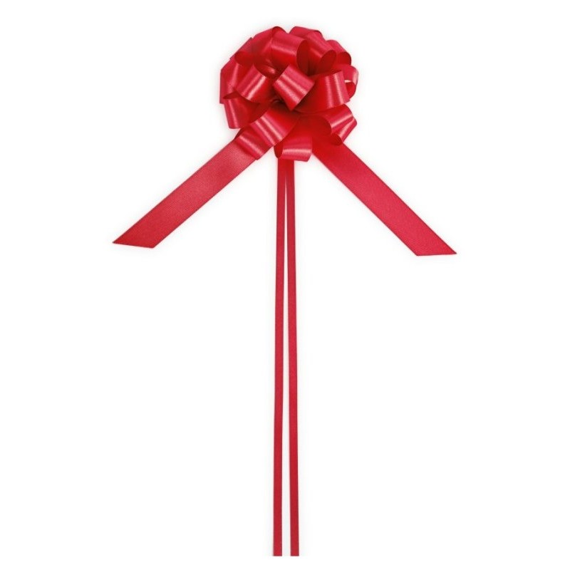 Satin Pull-Bows 25mm Cf 12 Fiocco Strip in Tessuto Rosso di Star