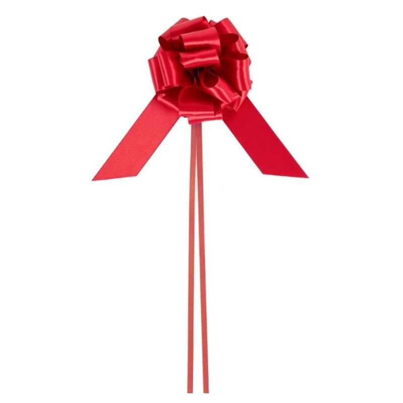 Satin Pull-Bows 38mm Cf 12 Fiocco Strip in Tessuto Rosso di Star