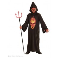 Cost.Skeleton Devil (Tunica con Cappuccio) (128 Cm / 5-7 Years) di Widmann