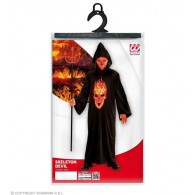 Cost.Skeleton Devil (Tunica con Cappuccio) (140 Cm / 8-10 Years) di Widmann