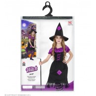 Cost.Strega (Vestito con Sottogonna Crinolina. Cappello) (104 Cm / 2-3 Years) di Widmann