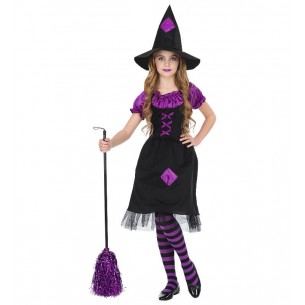 Cost.Strega (Vestito con Sottogonna Crinolina. Cappello) (116 Cm / 4-5 Years) di Widmann
